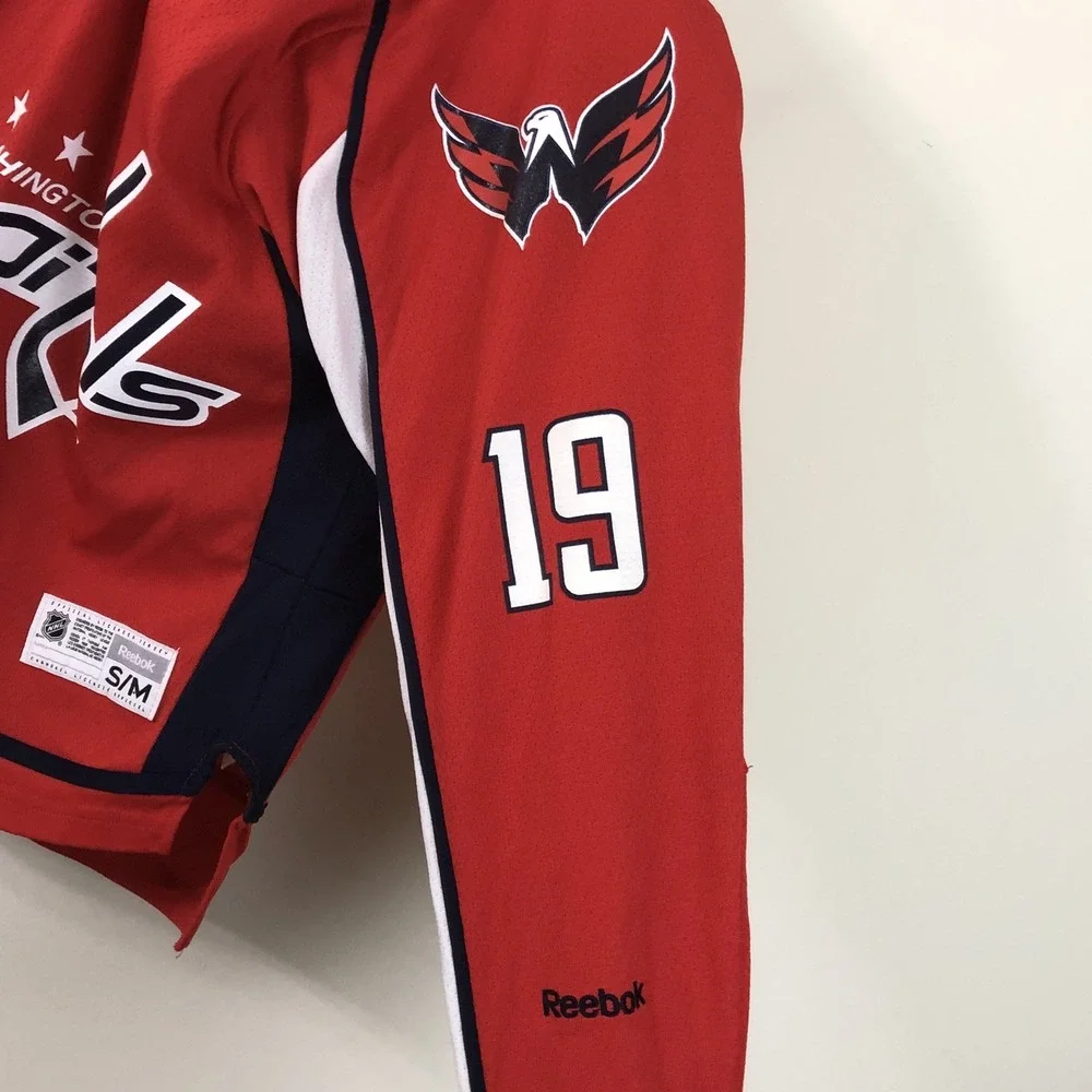 Reebok Premier NHL Washington Capitals Backstrom #19 Hockey Jersey Youth S/M Red